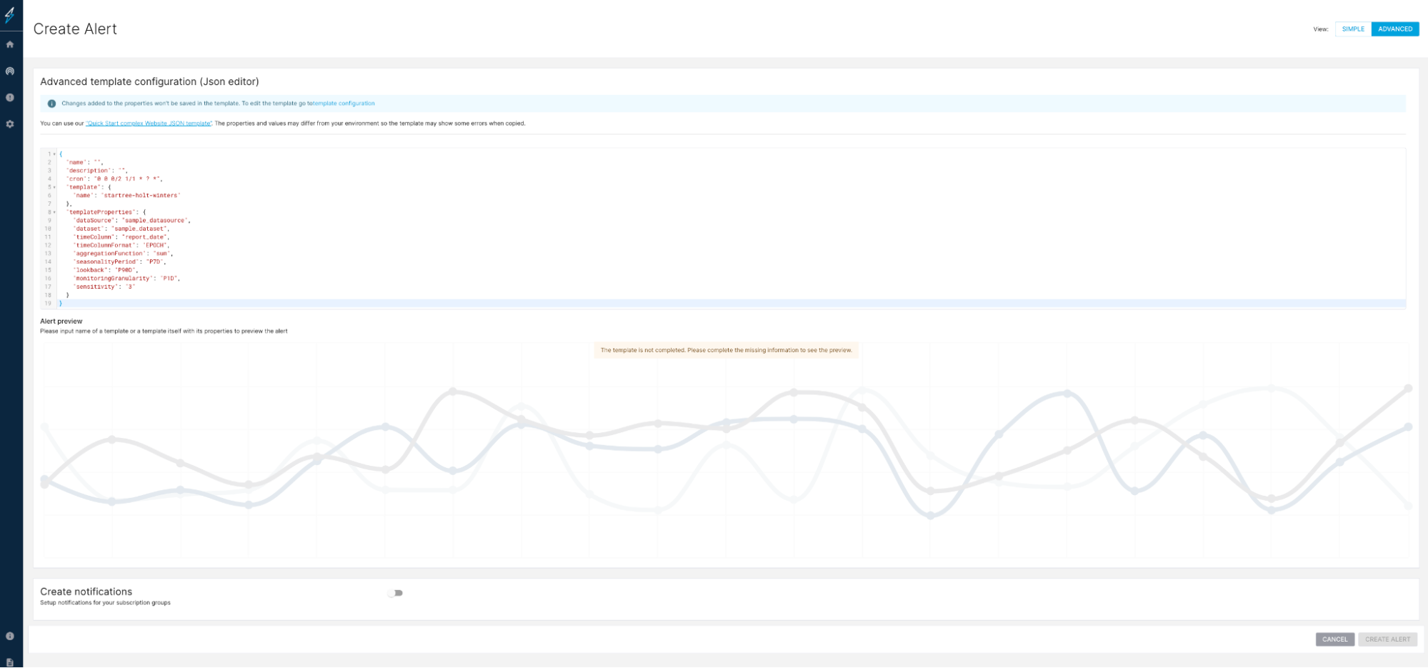 Creating alert templates in StarTree ThirdEye Creating alert templates in StarTree ThirdEye