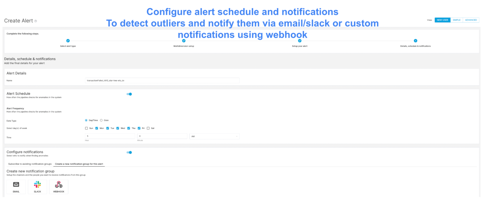 How to configure outlier alert schedule and notifications for email and Slack How to configure outlier alert schedule and notifications for email and Slack